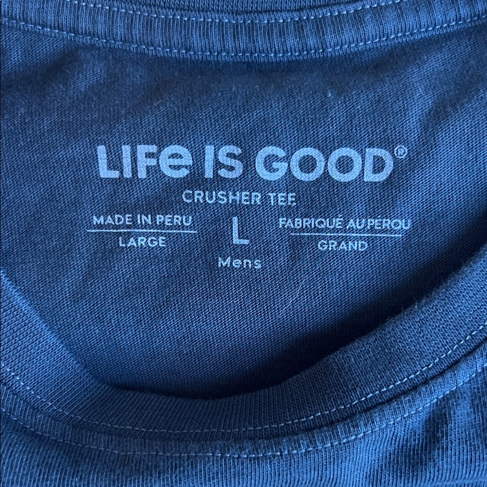 Life Is Good Dark Blue Coffee Graphic Tee - Picture 3 of 4